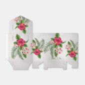 Tropische bloemen en lederen bruiloft voor voetbal bedankdoosjes (Uitgevouwen)