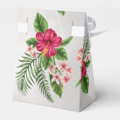 Tropische bloemen en lederen bruiloft voor voetbal bedankdoosjes (Achterkant)