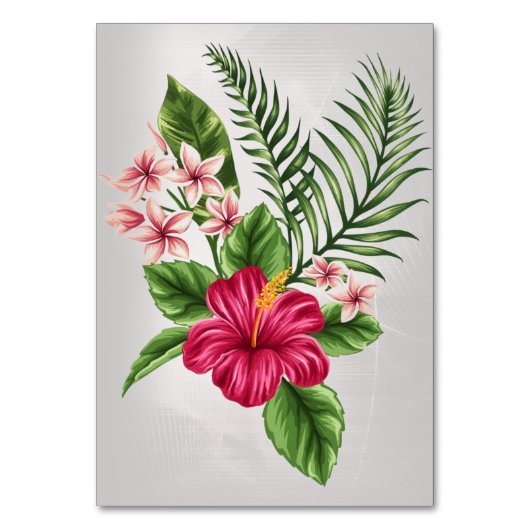 Tropische bloemen en lederen wedtafel NO. Kaart (Achterkant)