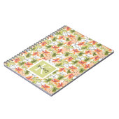 Tropische bloemen en lijnkunst monogrammed notitieboek (Linkerzijde)