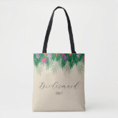Tropische Bloemen en Palm Takken Bruidsmeisje Tote Bag (Voorkant)