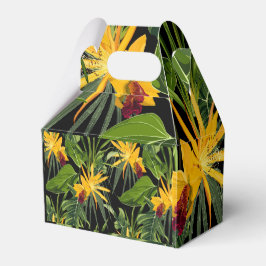 Tropische bloemen en palmbladeren in zomerse print bedankdoosjes