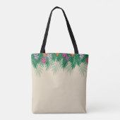 Tropische bloemen en palmtakken bruid tote bag (Achterkant)