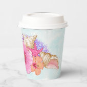 Tropische bloemen en planken | Zeemeermin Papieren Bekers (Links)