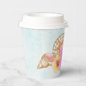 Tropische bloemen en planken | Zeemeermin Papieren Bekers (Rechts)