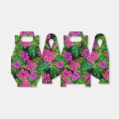 Tropische bloemen en planten op zwart bedankdoosjes (Uitgevouwen)