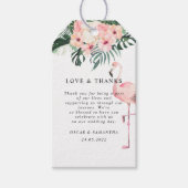 Tropische bloemen en roze flamingo Beauty Cadeaulabel