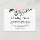 Tropische bloemen en roze flamingo Beauty Informatiekaartje (Voorkant)