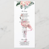 Tropische bloemen en roze flamingo Beauty Menu (Achterkant)
