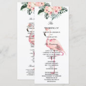 Tropische bloemen en roze flamingo Beauty Menu (Voorkant / Achterkant)