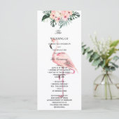 Tropische bloemen en roze flamingo Beauty Menu (Staand voorkant)