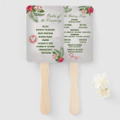 Tropische bloemen en springbonnen die handvaten tr handwaaier (Voorkant en achterkant)