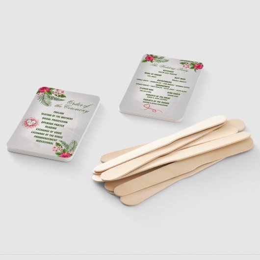 Tropische bloemen en springbonnen die handvaten tr handwaaier (Niet-gemonteerd)