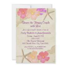 Tropische bloemen en Starfish paar douche