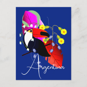 Tropische bloemen en Toucan Briefkaart