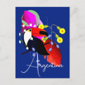 Tropische bloemen en Toucan Briefkaart (Voorkant)
