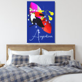 Tropische bloemen en Toucan Canvas Afdruk (Insitu (Slaapkamer))