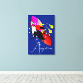 Tropische bloemen en Toucan Canvas Afdruk (Insitu (Houten vloer))