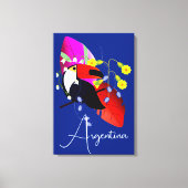 Tropische bloemen en Toucan Canvas Afdruk (Voorkant)
