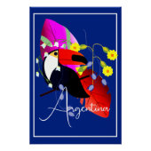 Tropische bloemen en Toucan Perfect Poster (Voorkant)