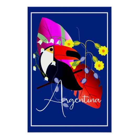 Tropische bloemen en Toucan Perfect Poster (Voorkant)
