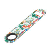 Tropische bloemen en Toucan Speed Flessenopener (Voorkant Gekanteld)