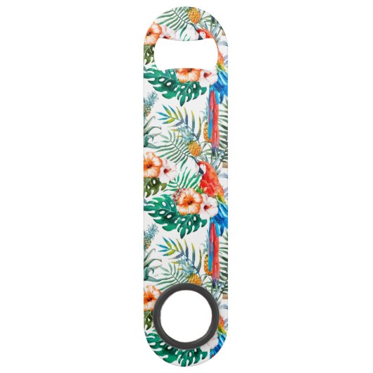 Tropische bloemen en Toucan Speed Flessenopener (Achterkant)