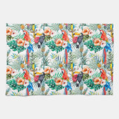 Tropische bloemen en Toucan Theedoek (Horizontaal)