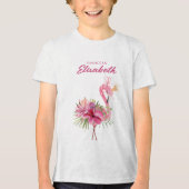 Tropische bloemen en vetten Tri-Blend shirt (Voorkant)