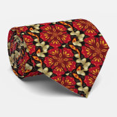 Tropische Bloemen En Vlinders Mandala Stropdas (Opgerold)