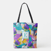 Tropische bloemen en vogelcollage tote bag (Achterkant)
