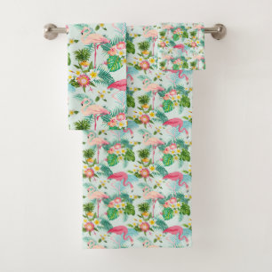 tropische bloemen en vogels bad handdoek