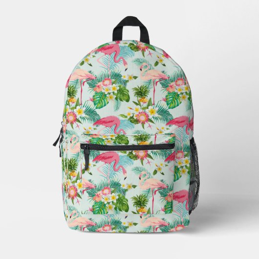 Tropische bloemen en vogels bedrukte rugzak (Voorkant)