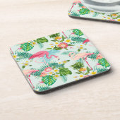  tropische bloemen en vogels bier onderzetter (Linkerzijde)