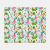  tropische bloemen en vogels fleece deken (Voorkant (Horizontaal))