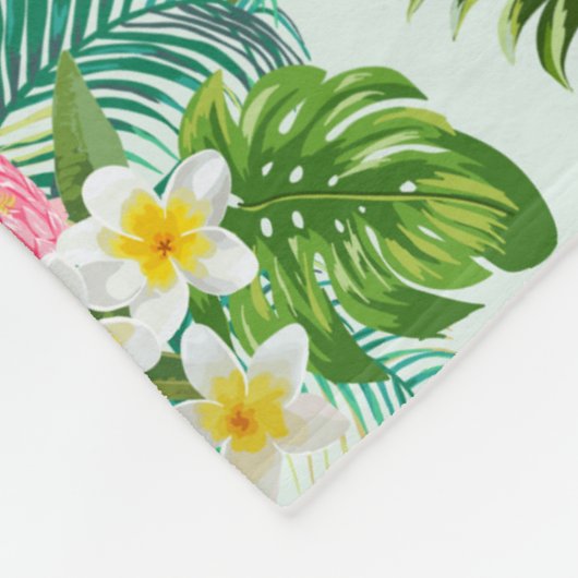  tropische bloemen en vogels fleece deken (Hoek)