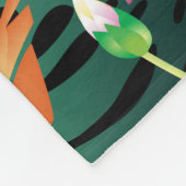 Tropische bloemen en vogels fleece deken (Hoek)