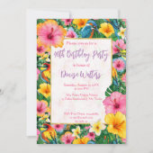 Tropische bloemen en vogels heldere kleuren verjaa kaart (Voorkant)