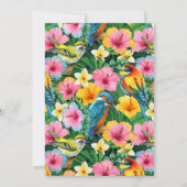 Tropische bloemen en vogels heldere kleuren verjaa kaart (Achterkant)