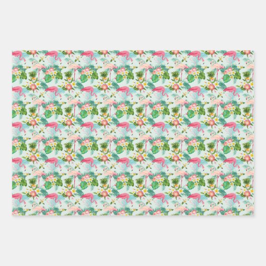 Tropische bloemen en vogels inpakpapier vel (Voorkant 3)