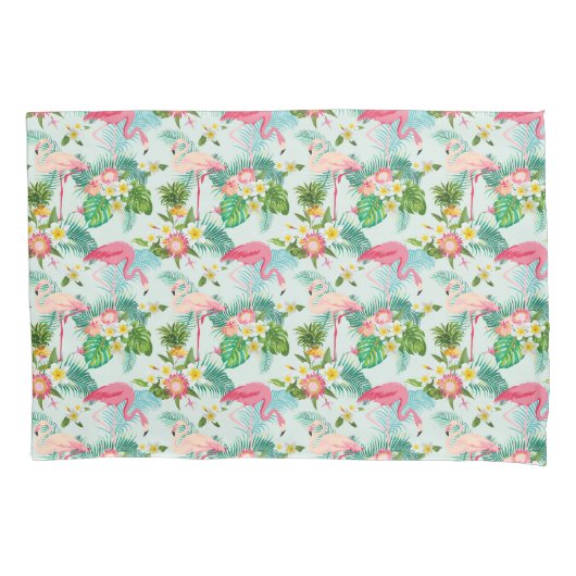  tropische bloemen en vogels kussensloop (Voorkant-Links)