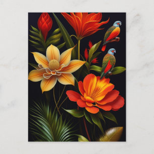 Tropische bloemen en vogels   Modern Haeckel Briefkaart