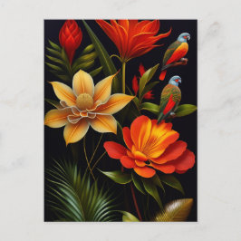 Tropische bloemen en vogels | Modern Haeckel Briefkaart