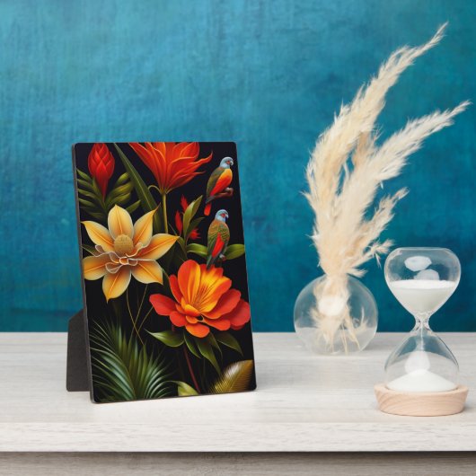 Tropische bloemen en vogels | Modern Haeckel Fotoplaat (Zijkant)