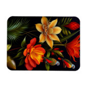 Tropische bloemen en vogels | Modern Haeckel Magneet (Horizontaal)