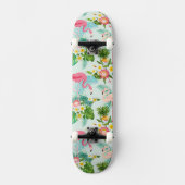 tropische bloemen en vogels persoonlijk skateboard (Voorkant)