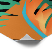 Tropische bloemen en vogels samenstelling. poster (Hoek)