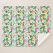 tropische bloemen en vogels sherpa deken (Voorkant (horizontaal))