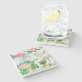  tropische bloemen en vogels stenen onderzetter (Zijkant)