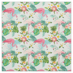 Tropische bloemen en vogels stof